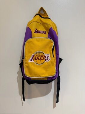 Vintage 1990s Los Angeles Lakers backpack embroidered
